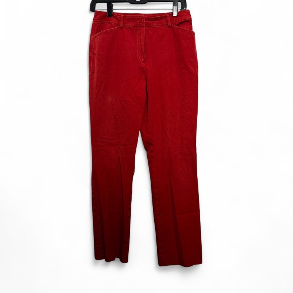 Doncaster Sz 6 Red Trousers Cotton Blend Straight Leg Preppy Academia Classic